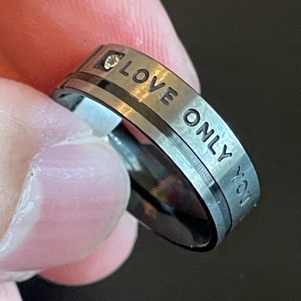 6mm Love Only You CZ men ring size 7 - Picture 7 of 9